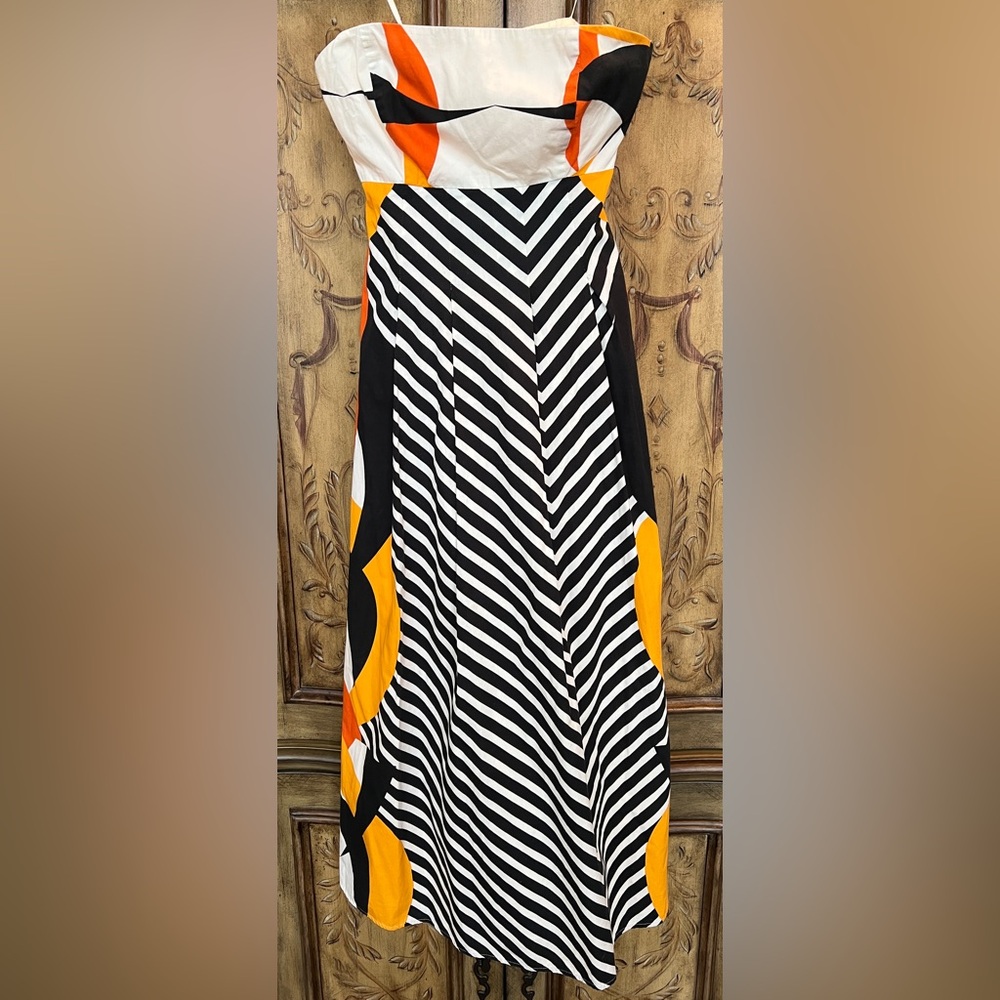 Anthropologie Tabitha Strapless Abstract Pattern Dress - Picture 2 of 9